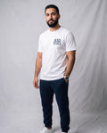 The Dhow Tee front view on model
