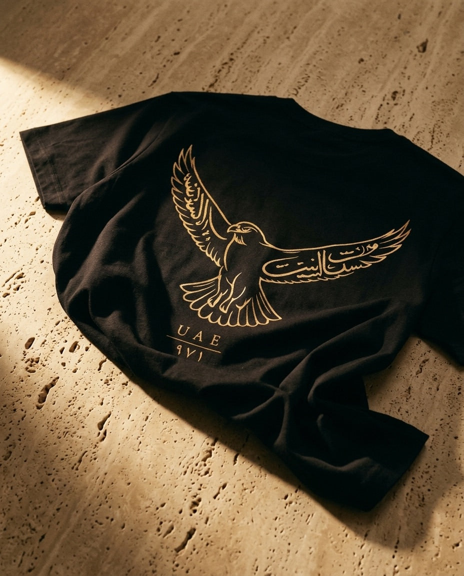 The Falcon Tee editorial detail on stone